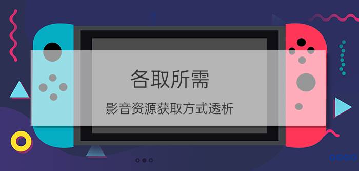 各取所需 影音资源获取方式透析